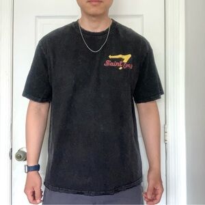 Sssaint Louis washed black oversized T shirt size M